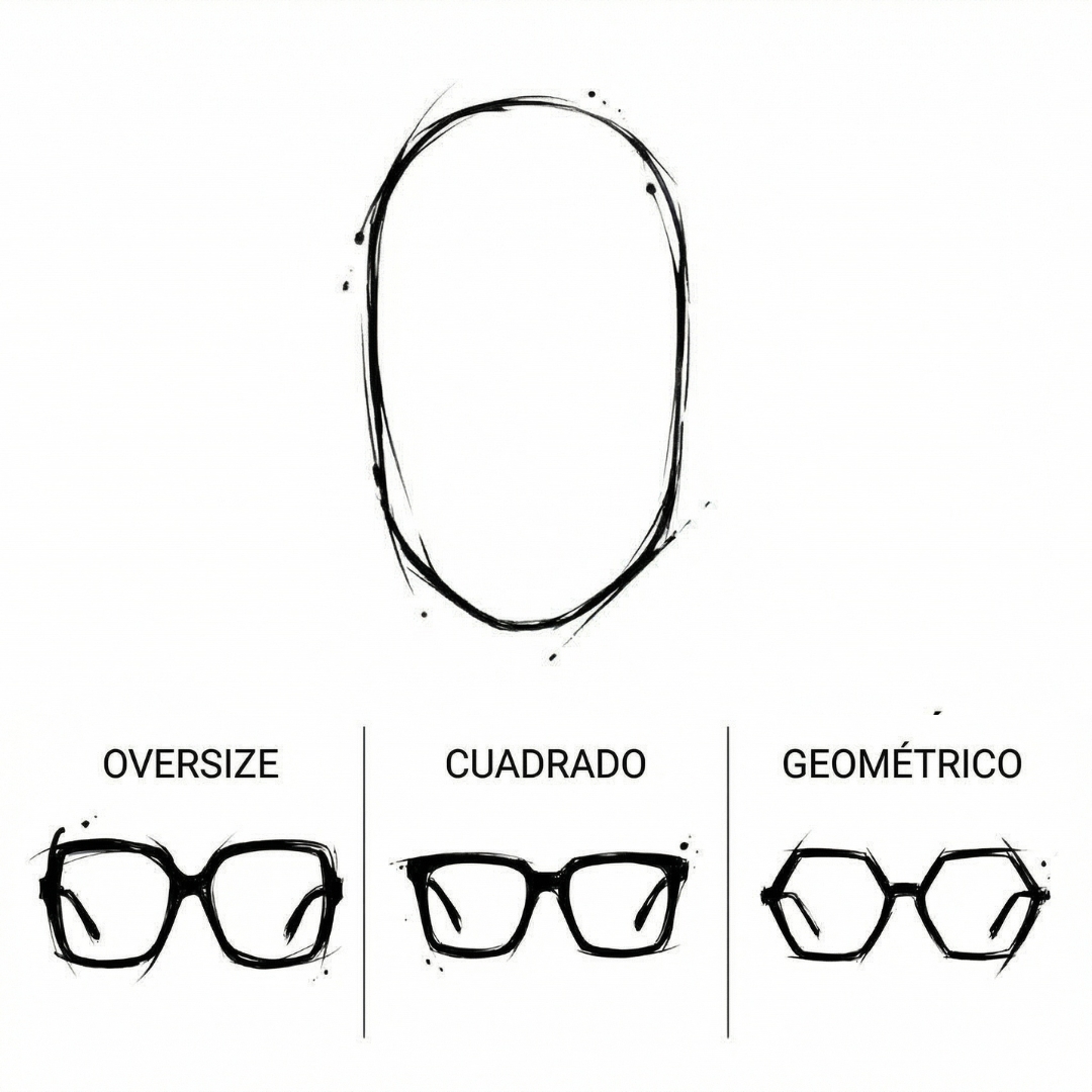 Rostro Alargado — anteojos recomendados